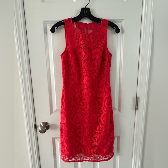 J. Crew Dresses & Skirts - J. Crew Vibrant Red Lace Mini Dress